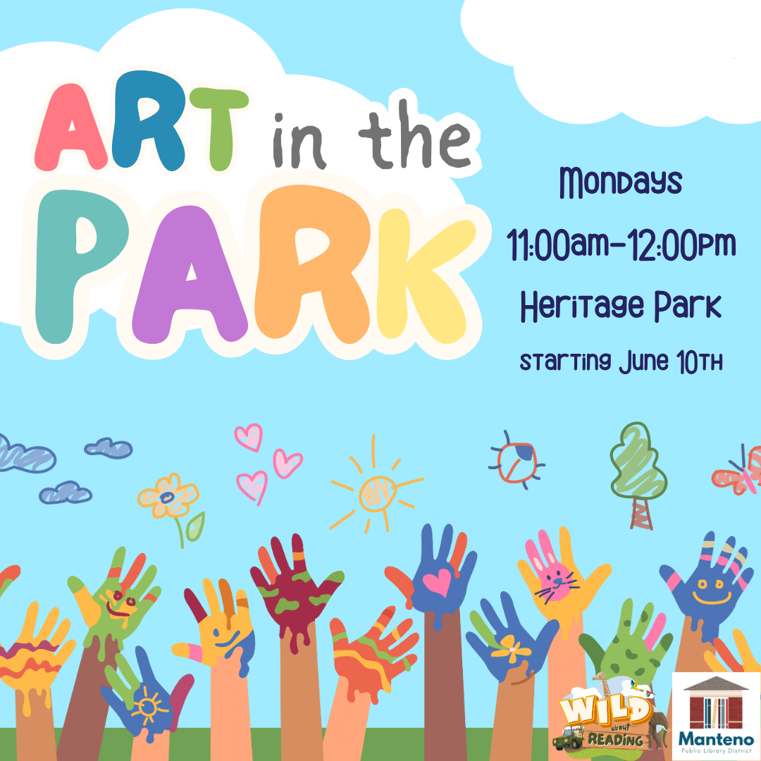 Art in the Park Mondays 11:00am-12:00pm. Starting June 10th.